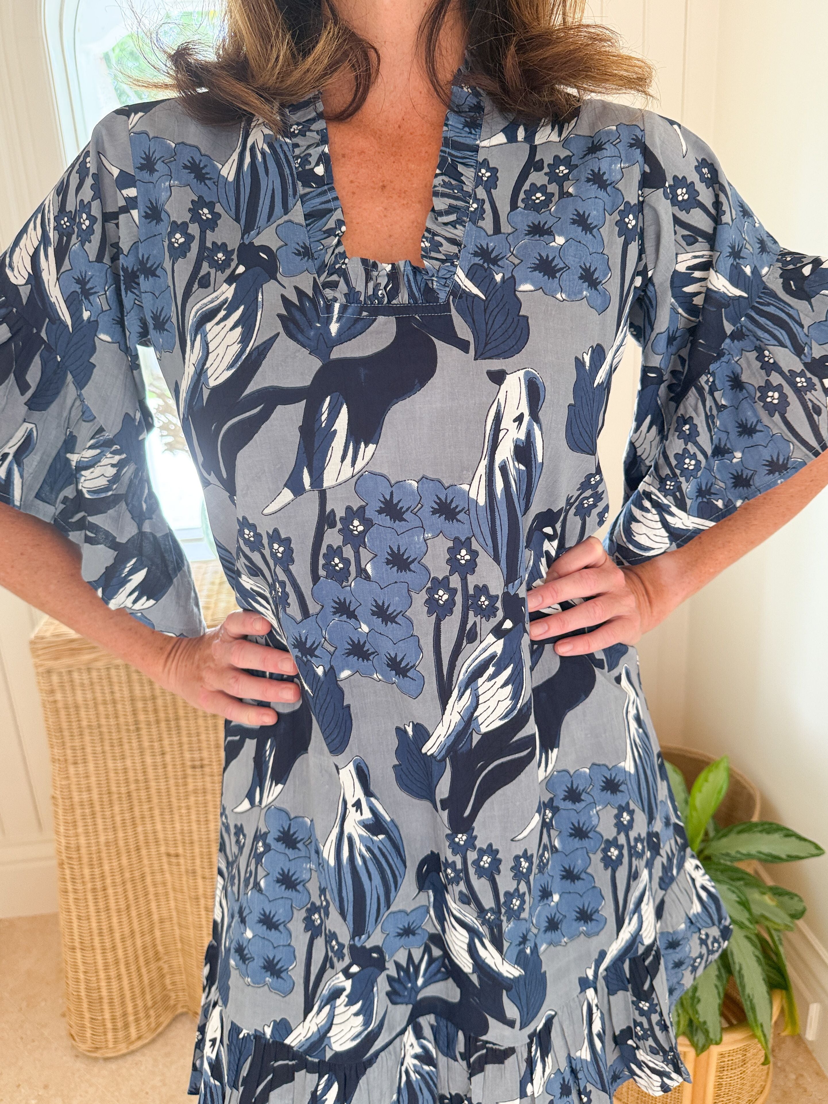 FITZROY & WILLA Soleil Mini Dress Blue Bird