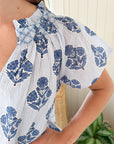 MAREA Cecelia Top Indigo Striped Hollyhock