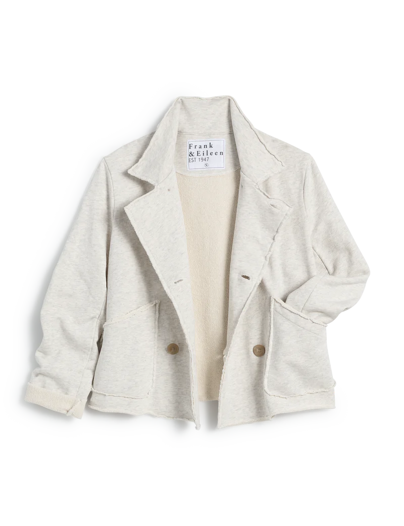 FRANK & EILEEN Mini Belfast Crop Peacoat Heather White Melange
