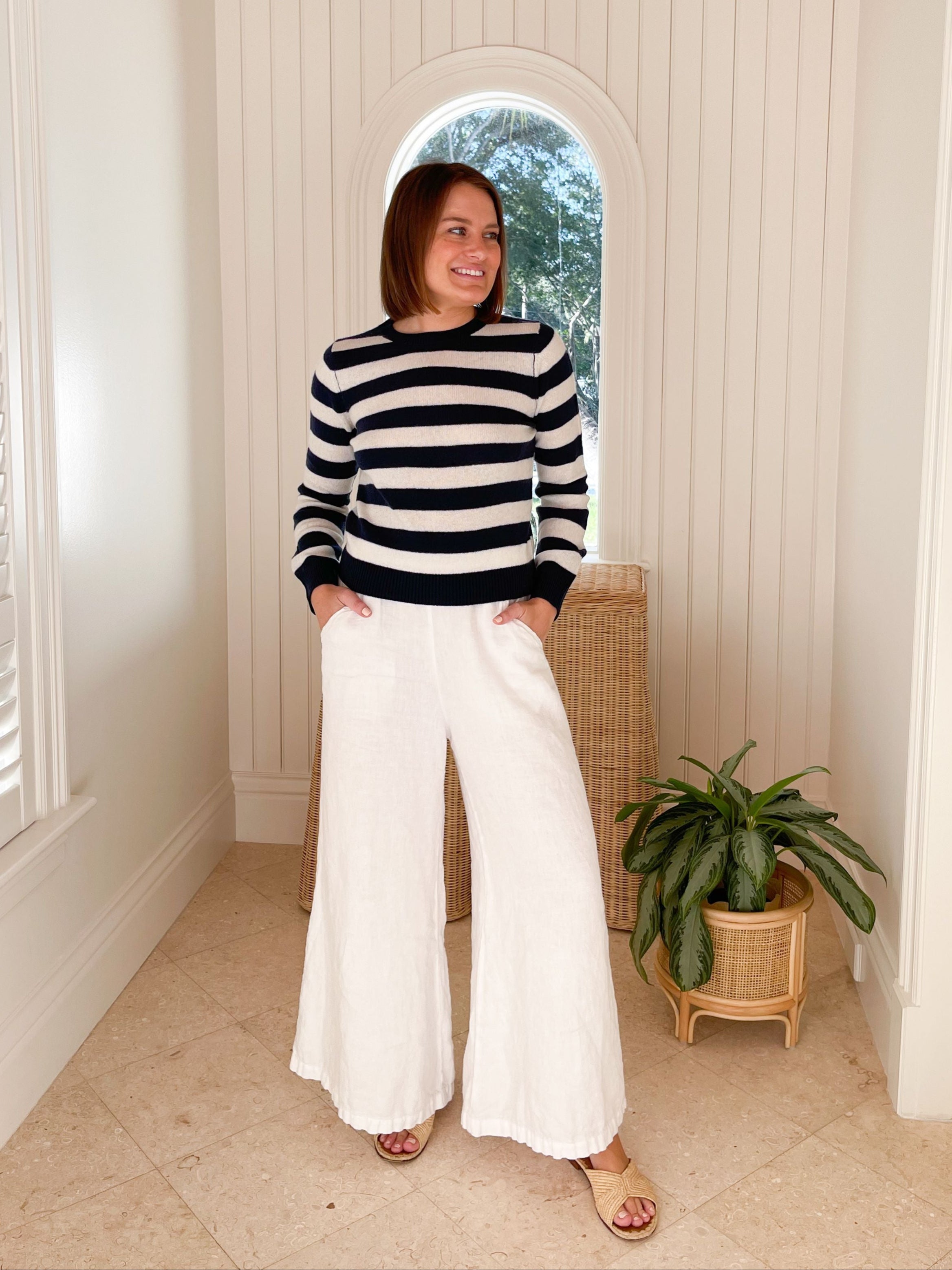 JUMPER 1234 Stripe Stripe Crew in Navy and Cream