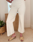 FRANK & EILEEN Westport Illusion Cuff Pant Antique White