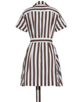 CARA CARA Lagos Dress Brown/Ivory Stripe