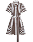 CARA CARA Lagos Dress Brown/Ivory Stripe