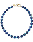 JANE WIN Lapis Pumpkin Bead Necklace