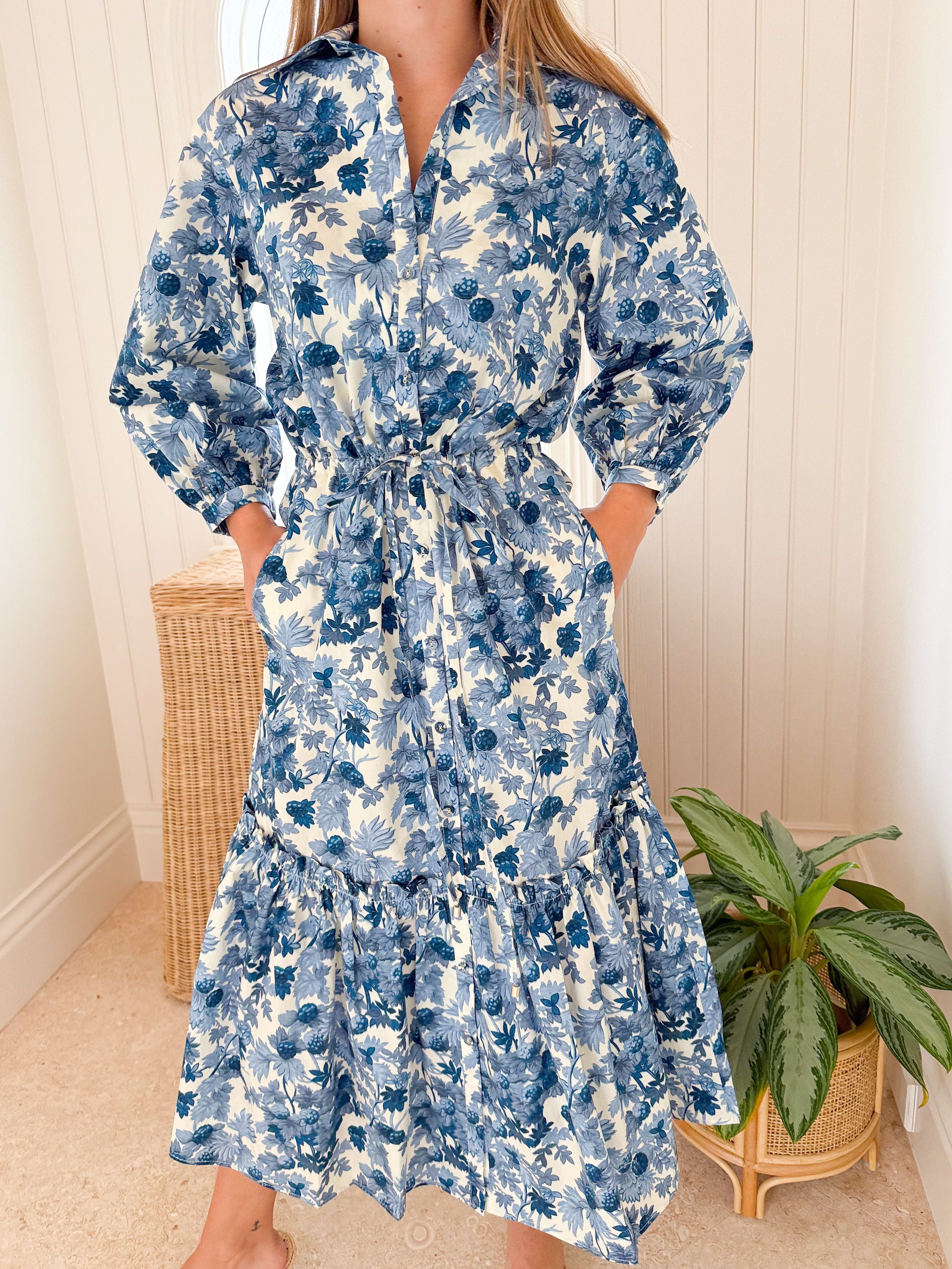 CARA CARA Hutton Dress Berries Egret