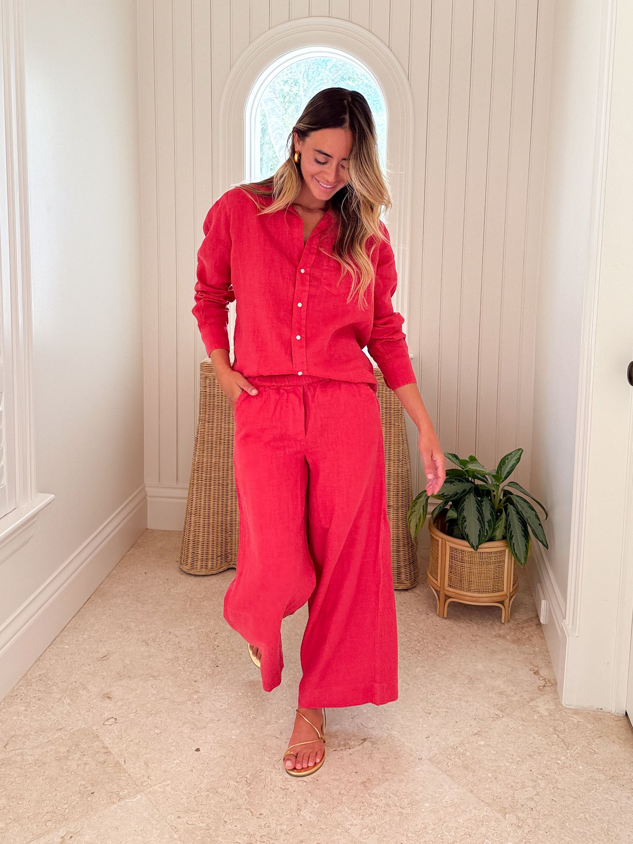 FRANK & EILEEN Maisie Pant Summer Red