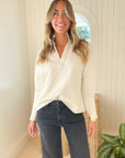 FRANK & EILEEN Patrick Popover Vintage White Fleece