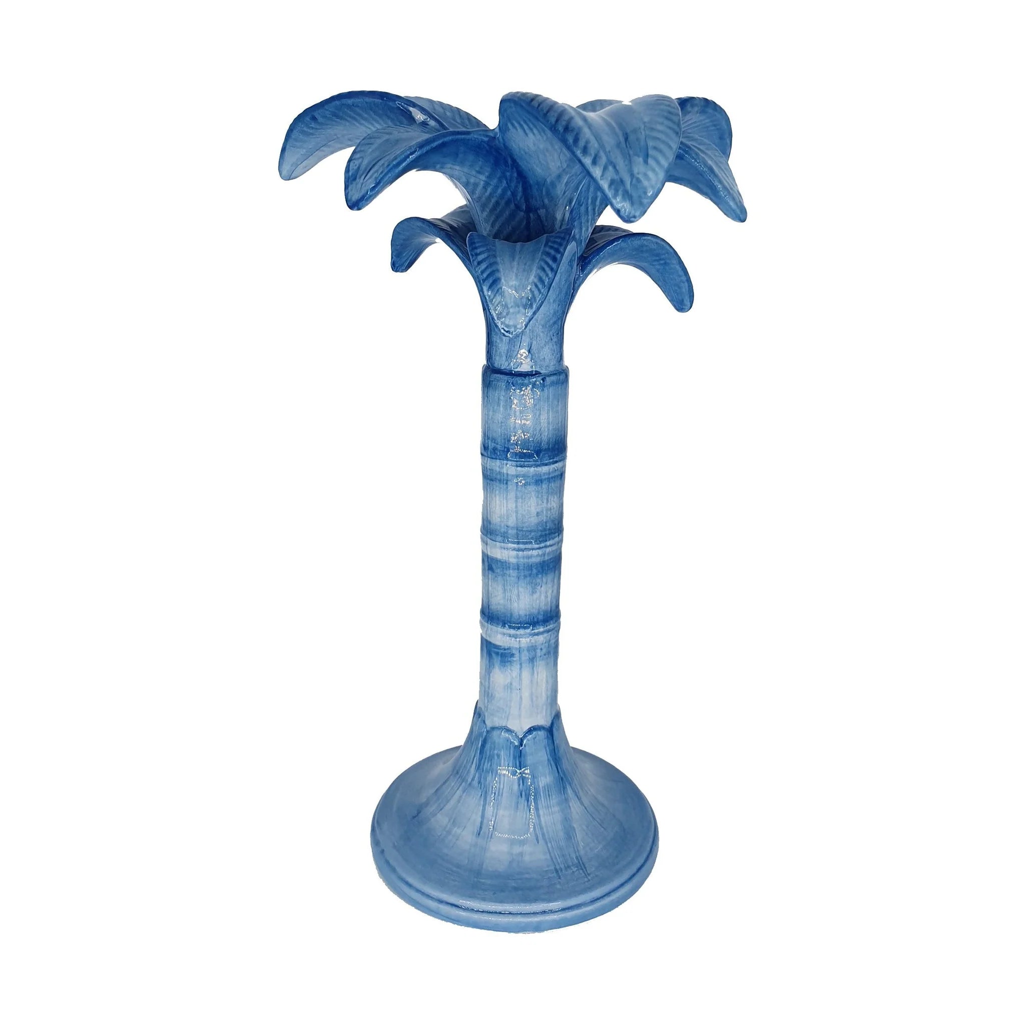 LES OTTOMANS Blue Palm Candlestick Medium
