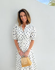 LOLA AUSTRALIA Pacific Dress Polka Navy
