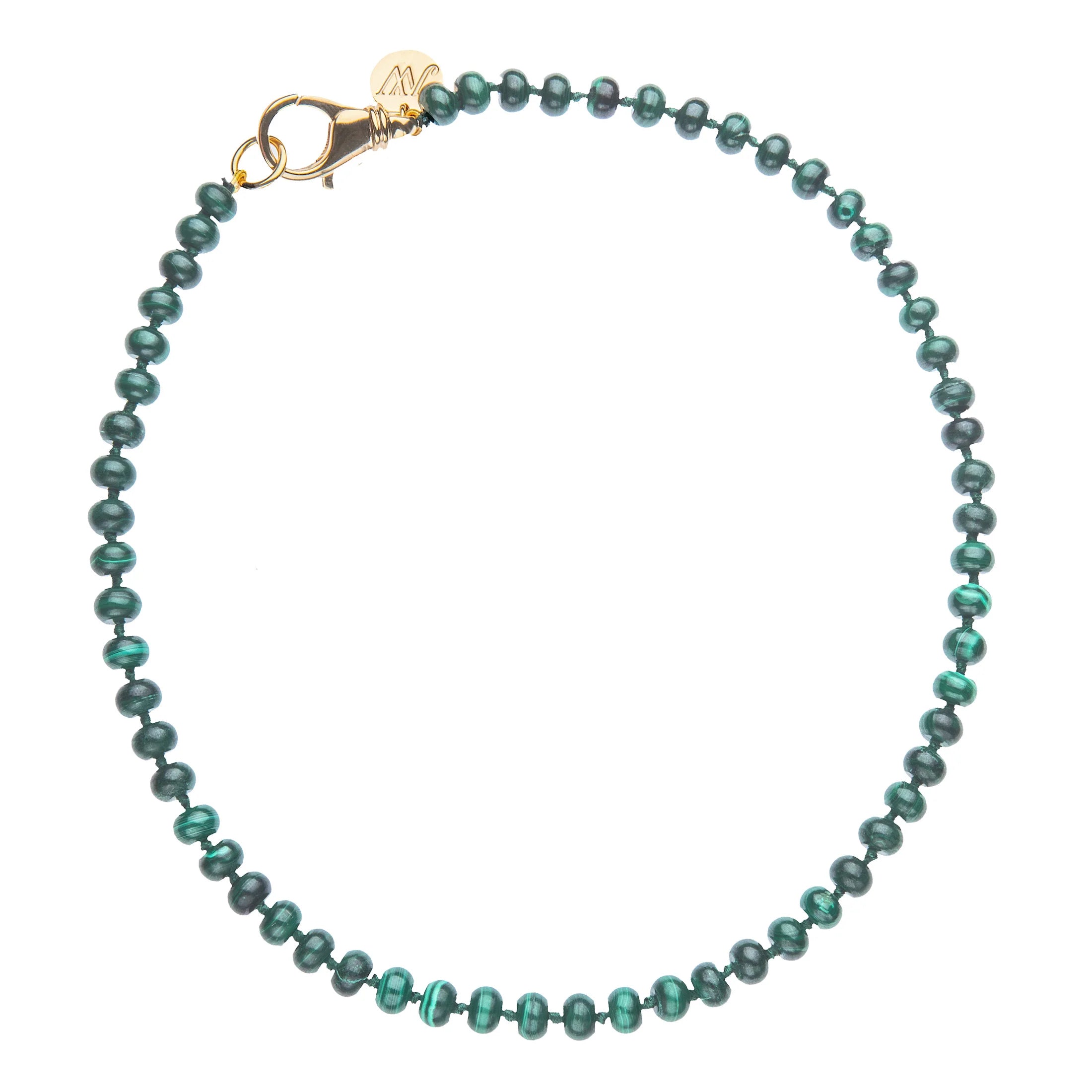 JANE WIN Malachite Beaded Necklace