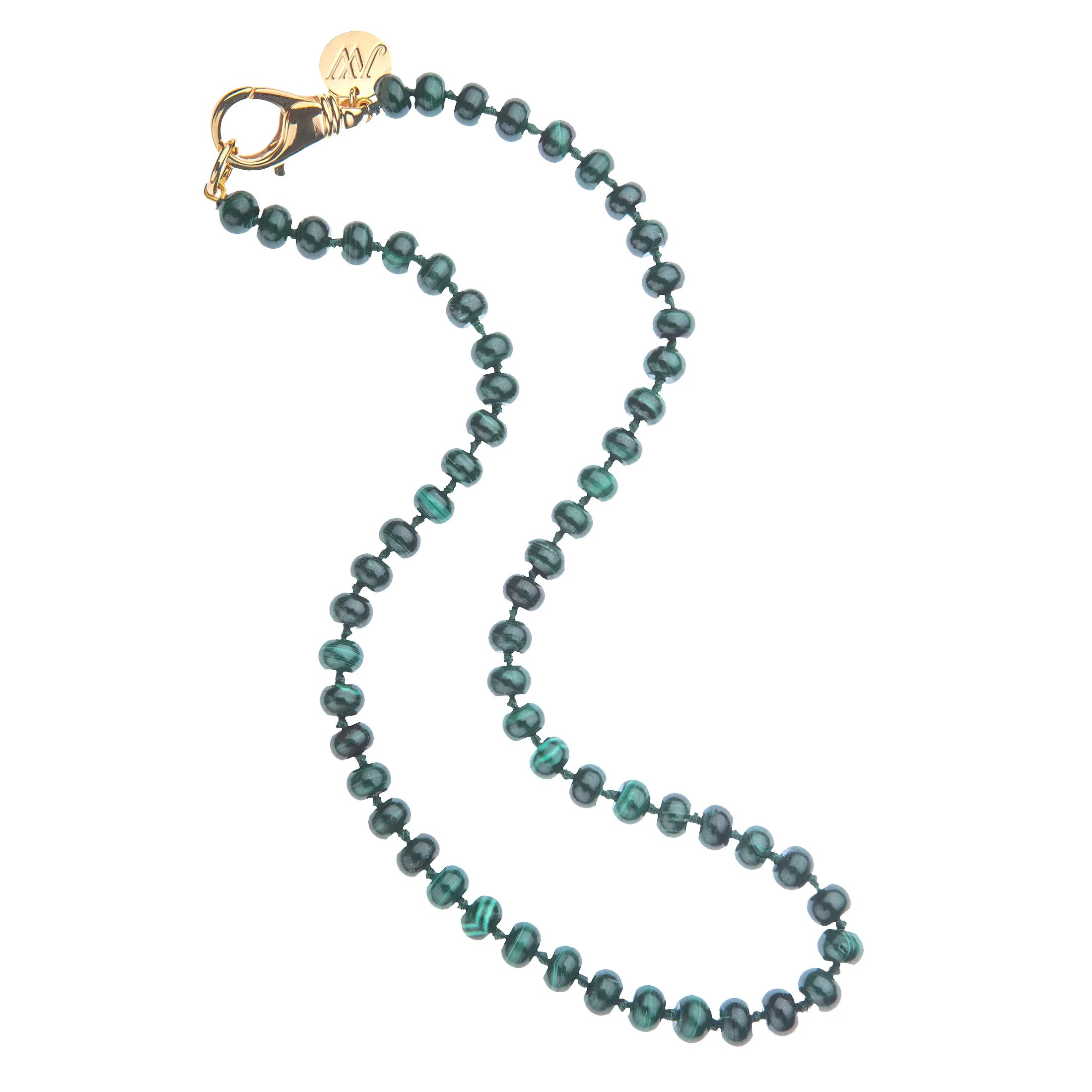 JANE WIN Malachite Beaded Necklace