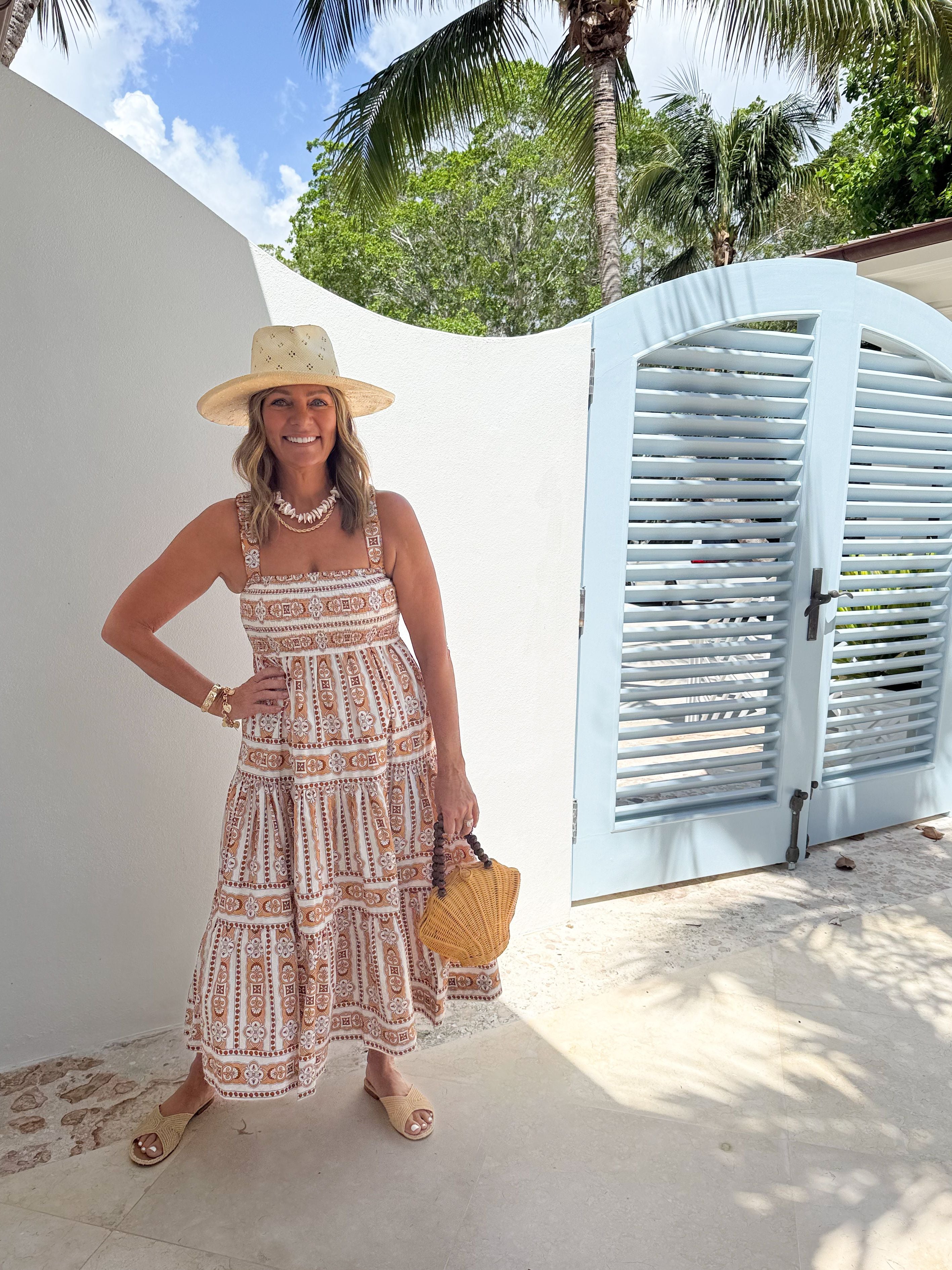 CARA CARA Taormina Dress Bria Stripe Egret