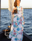 OLIPHANT Cinched Shirt Dress Maxi Monet Multi