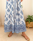 MAREA Short Sleeve Shirt Dress Indigo Striped Hollyhock