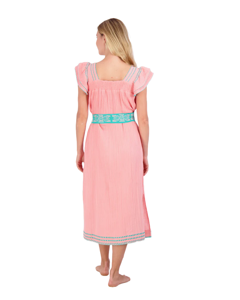 MER ST. BARTH Sandrine Maxi Dress Pink Sorbet