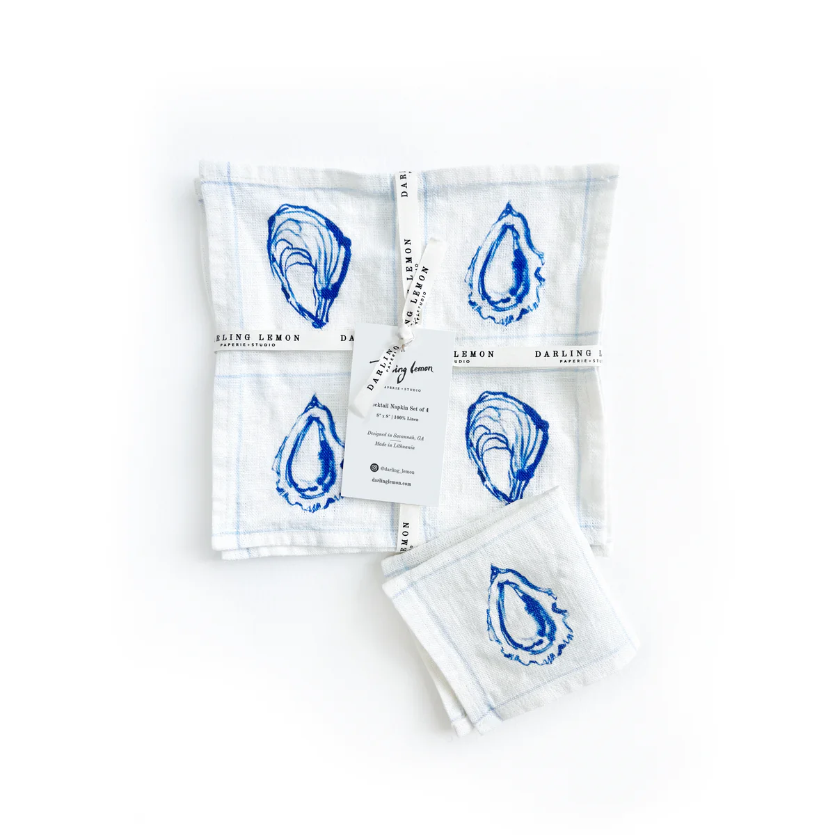 Cocktail Napkins Oysters-Set/4
