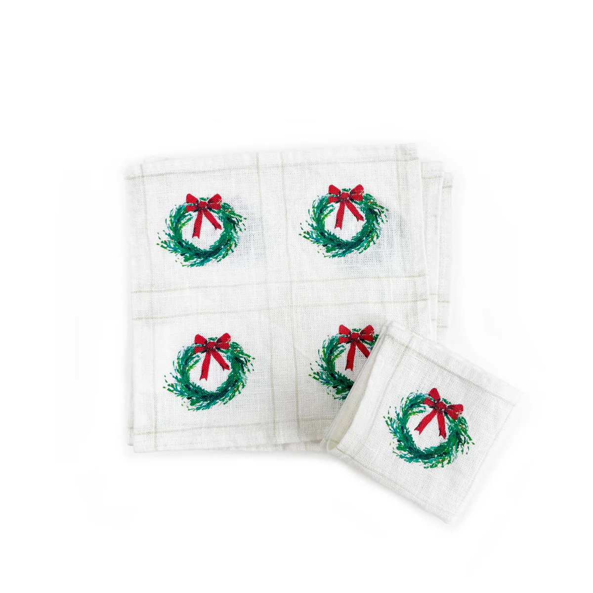 Cocktail Napkins Wreaths-Set/4