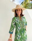 BELLA TU Bennett Tunic Dress Ikat Green