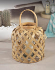 Saros Flatcore Rattan Lantern Small