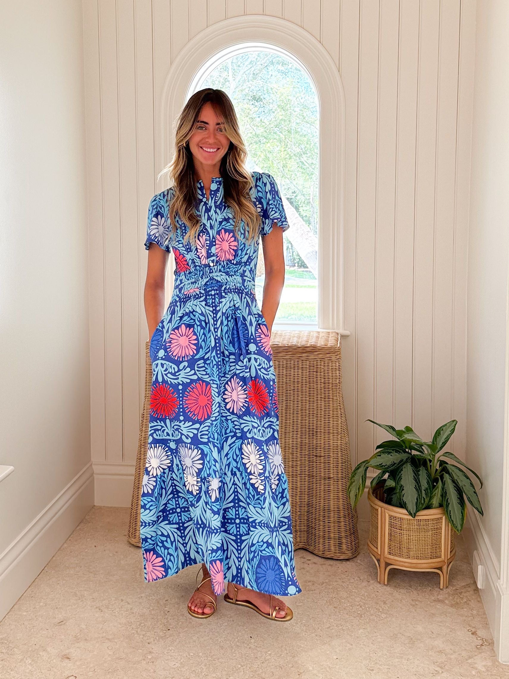 SHERIDAN FRENCH Eloise Dress Cobalt Jardin