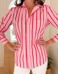 FRANK & EILEEN Eileen Pink and Red Stripe