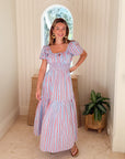 PINK CITY PRINTS Katie Dress Poets Stripe