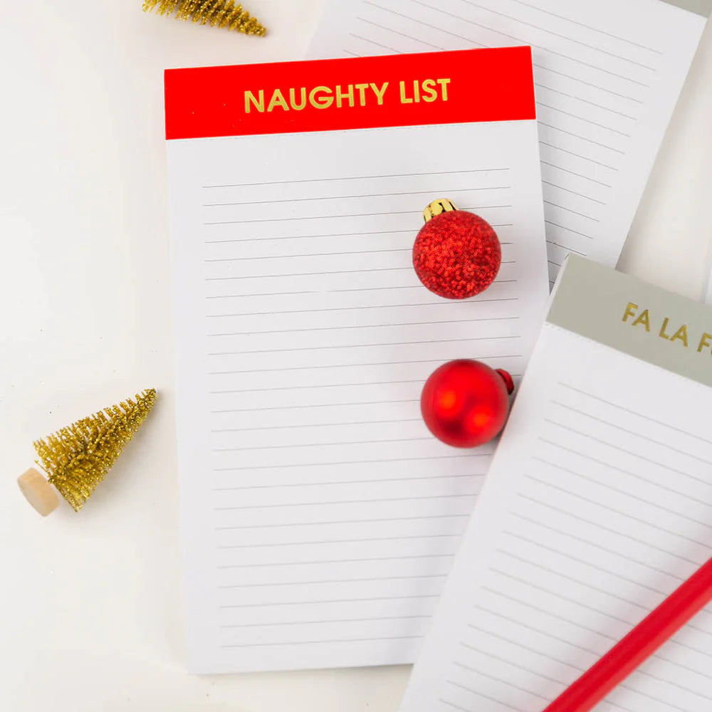 Naughty List Holiday Lined Notepad