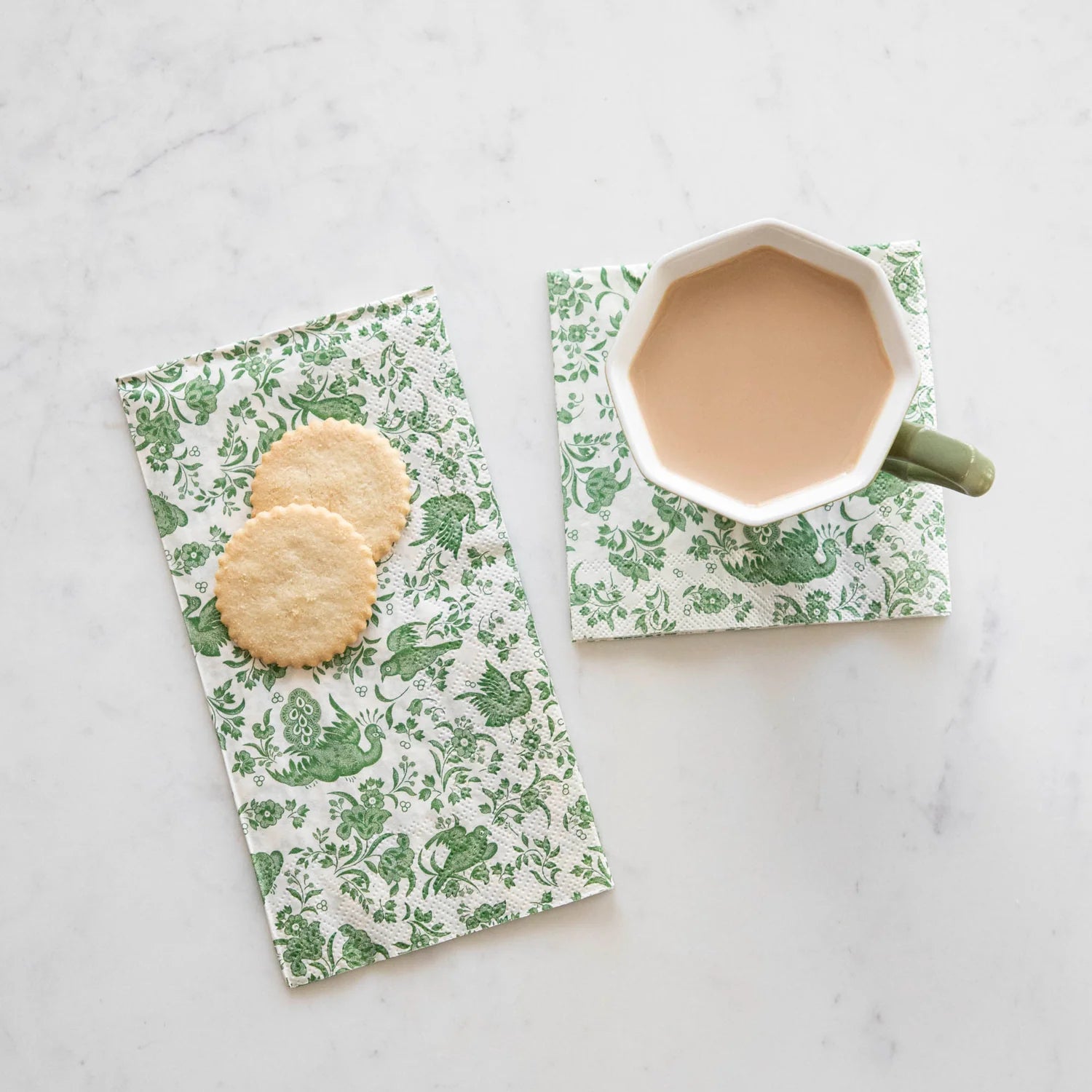 Green Regal Peacock Cocktail Napkin-Set/20