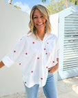 CARYN LAWN Swing Star Top White