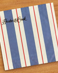 Navy & Red Awning Stripe Cocktail Napkins Set/20