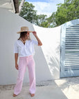 FRANK & EILEEN Limerick Wide Leg Pant Red Stripe
