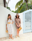 NAVY BLEU Campbell Dress Brown Leaf