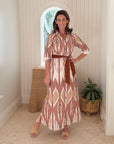 BEAU & RO Eloise Dress Brown Ikat