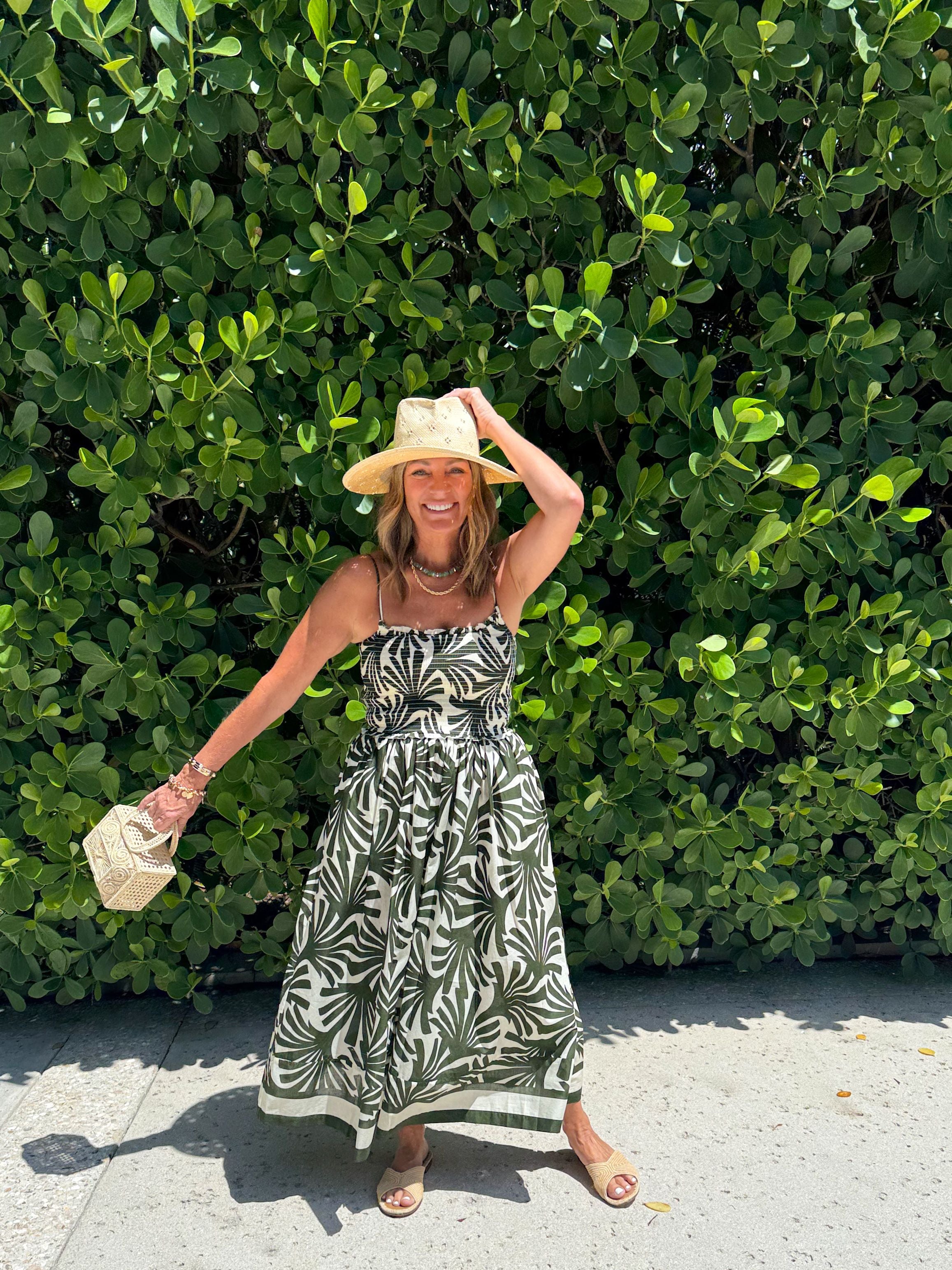 Carmen Dress in Catalina Olive M
