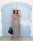 NAVYBLEU Winnie Long Dress Brown Plaid