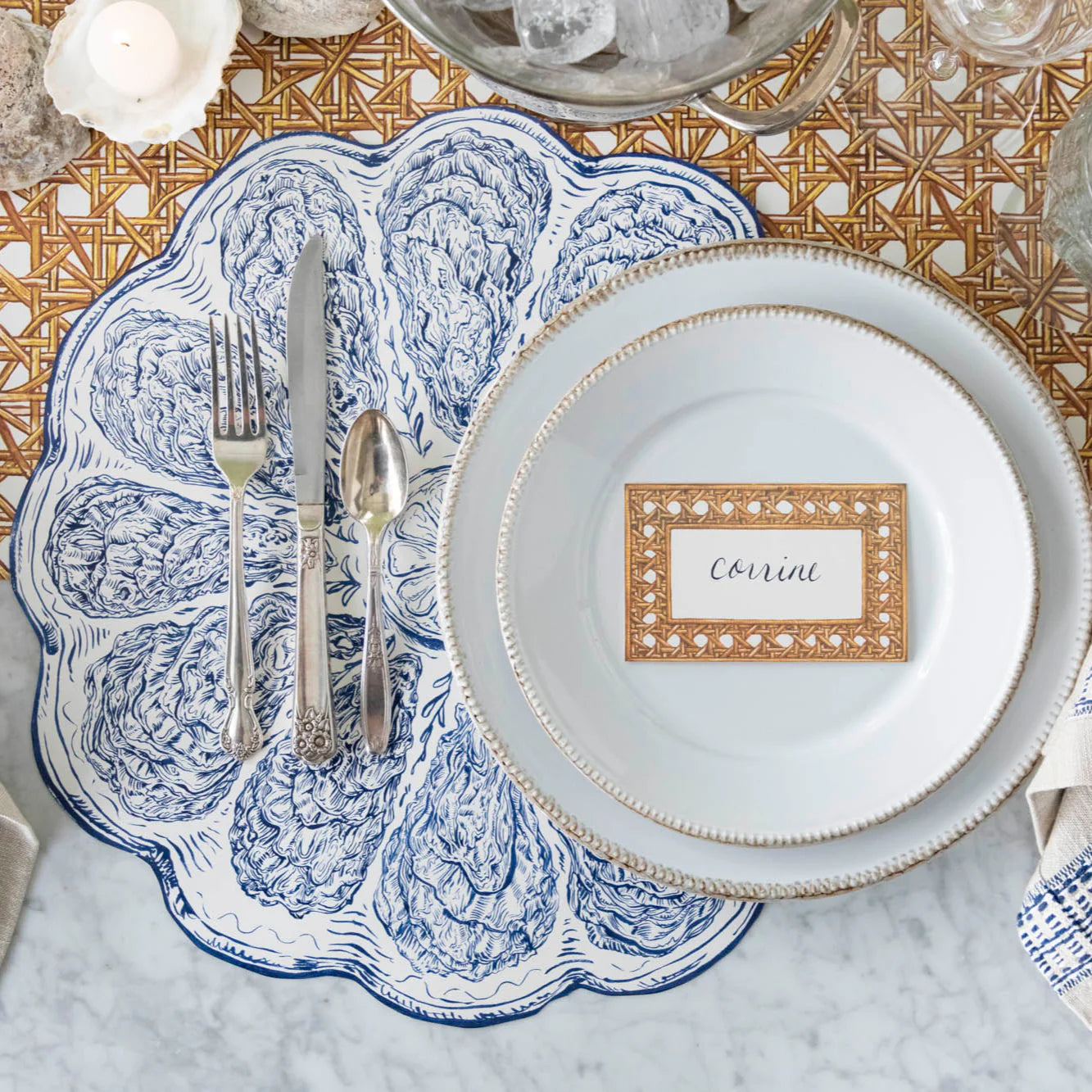 Rattan Weave Place Card Set/12