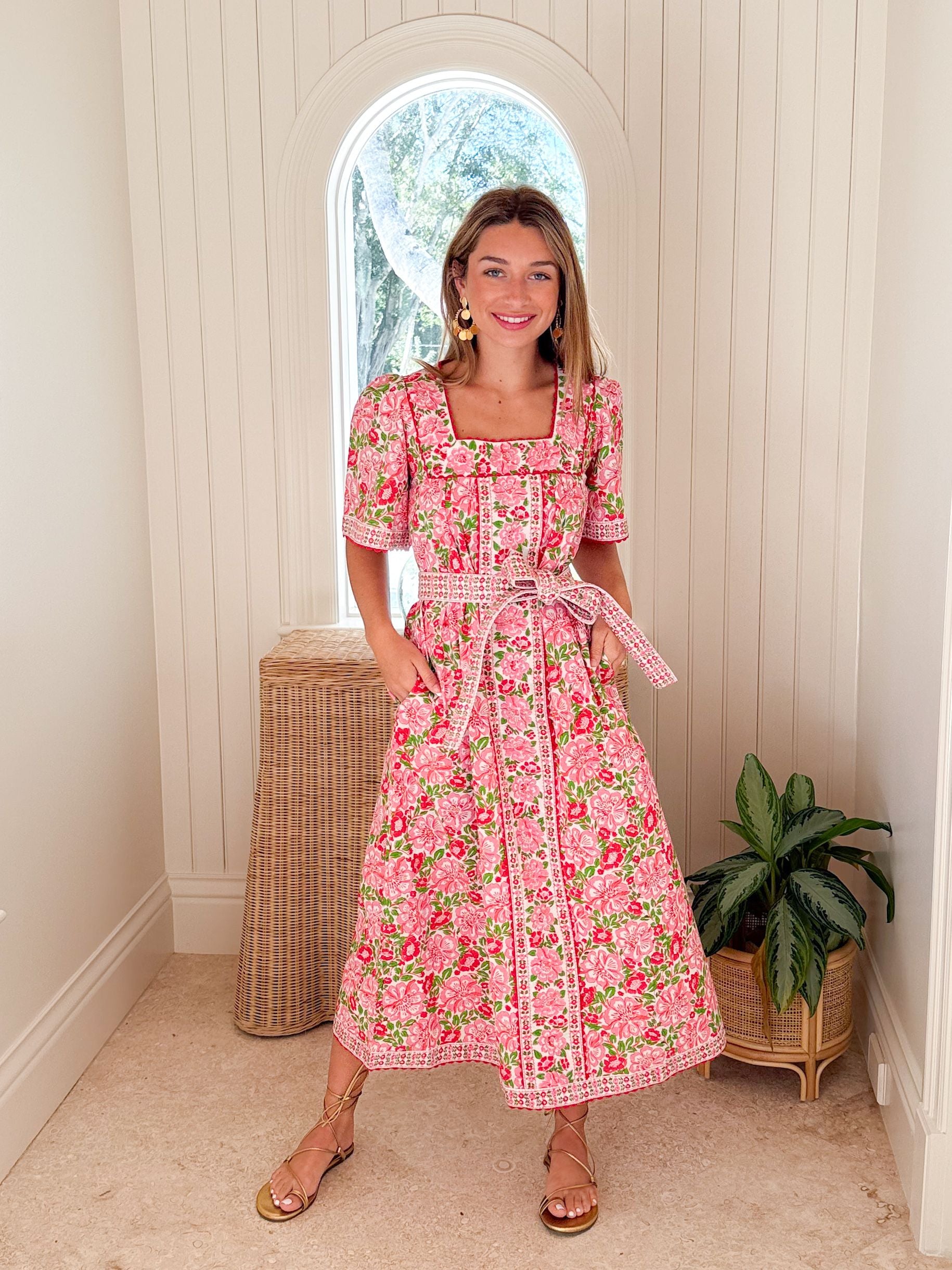 PINK CITY PRINTS Fleur Dress Sweet Hibiscus