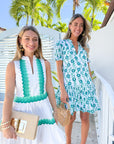 OLIPHANT Smocked Drop Mini Dress Toscana Green