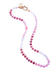 JANE WIN Pink Ombre Carved Stone Beaded Necklace