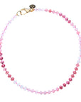 JANE WIN Pink Ombre Carved Stone Beaded Necklace