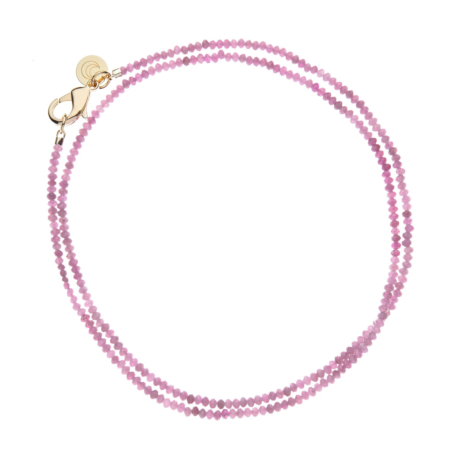 JANE WIN Double Wrap Beaded Necklace Pink Tourmaline