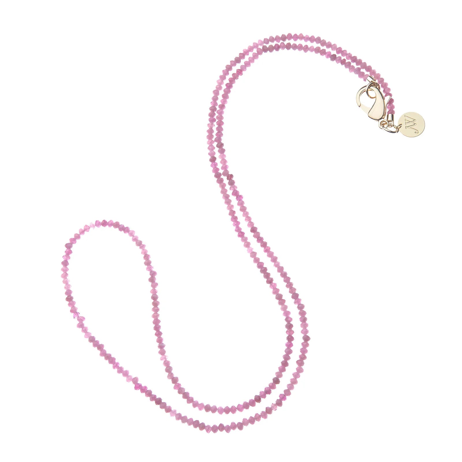 JANE WIN Double Wrap Beaded Necklace Pink Tourmaline