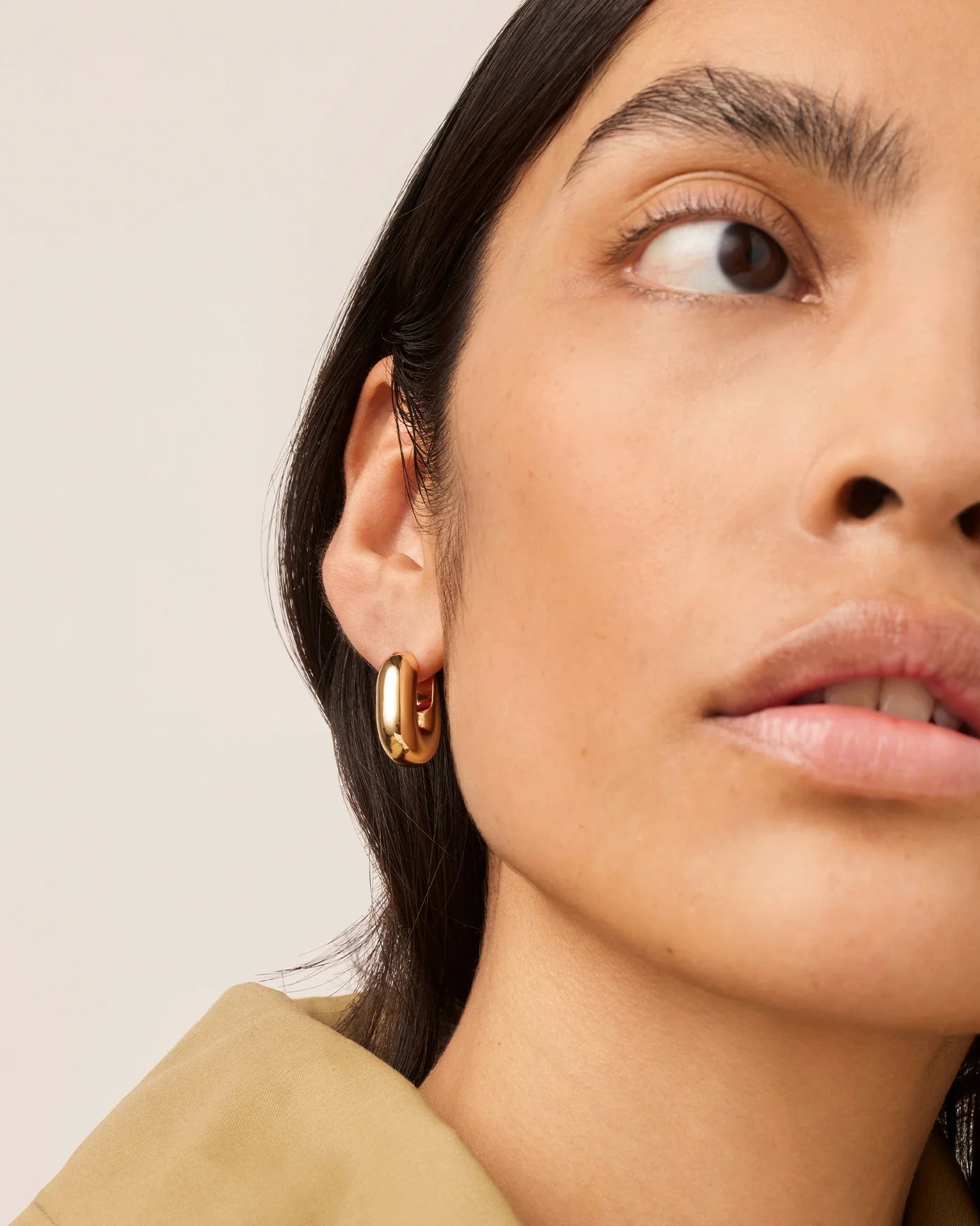JENNY BIRD Puffy U Link Earrings Gold