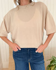 LISA TODD Crew Mate Sweater Latte