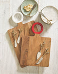 Wood Board With Enamel Handle Small Red