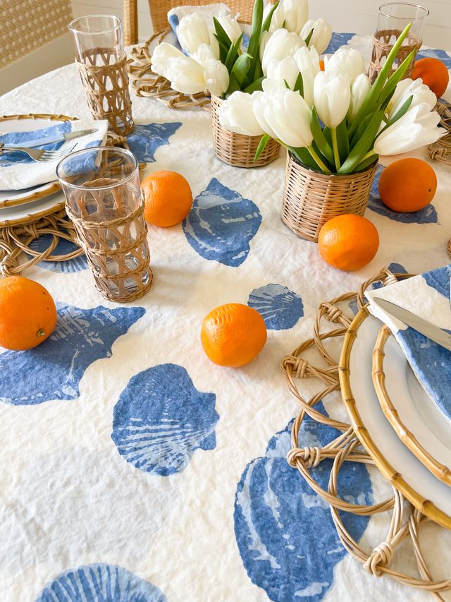 BERTOZZI Conchiglie Blue Tablecloth 69X126