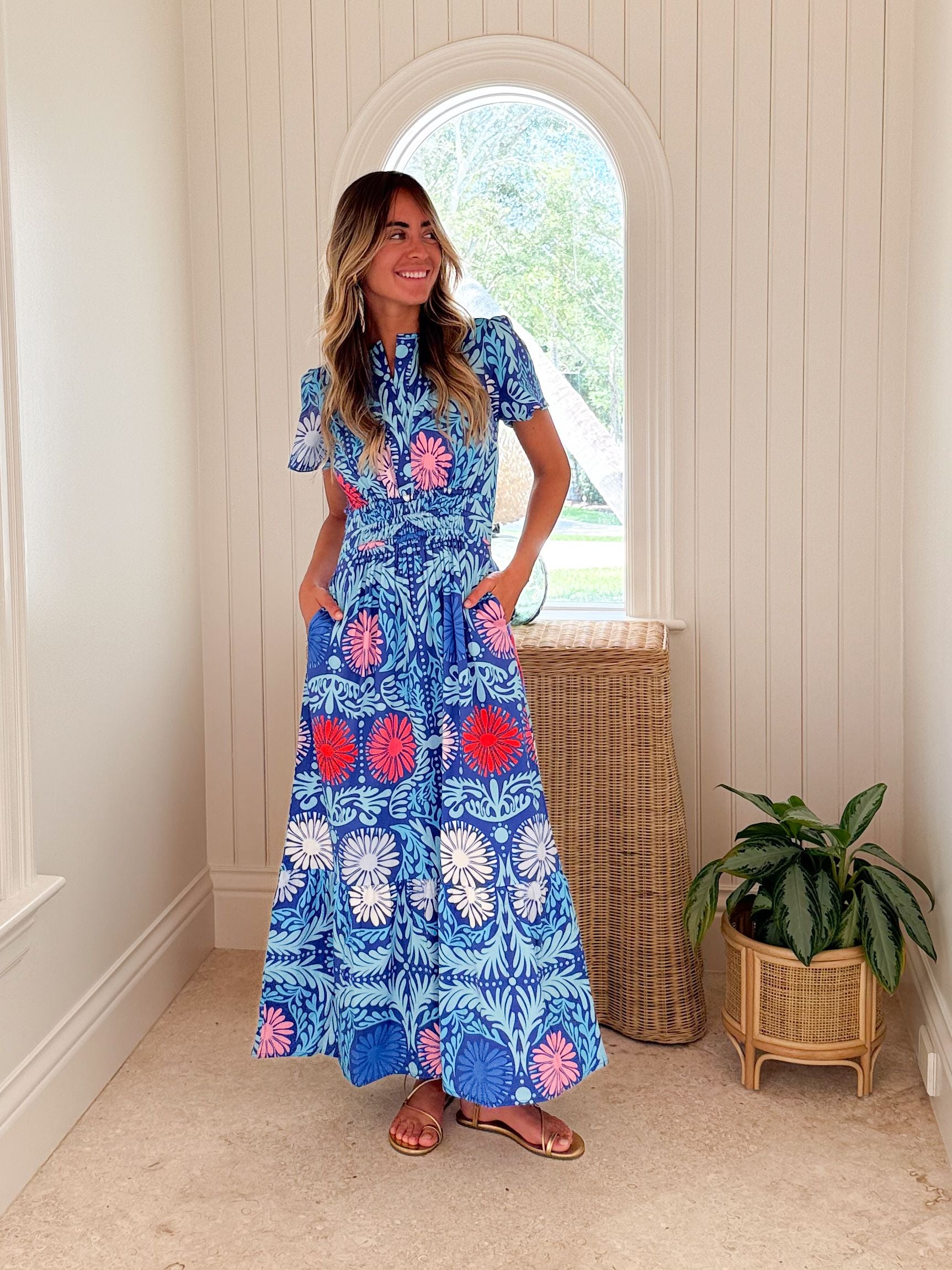 SHERIDAN FRENCH Eloise Dress Cobalt Jardin