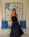 KASIA Cosmos Strapless Smocked Maxi Dress Black
