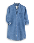 FRANK & EILEEN Mary Shirtdress Ruffle Vintage Stonewashed Indigo