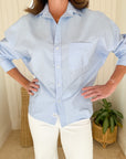 FRANK & EILEEN Oona Button Up Shirt French Blue
